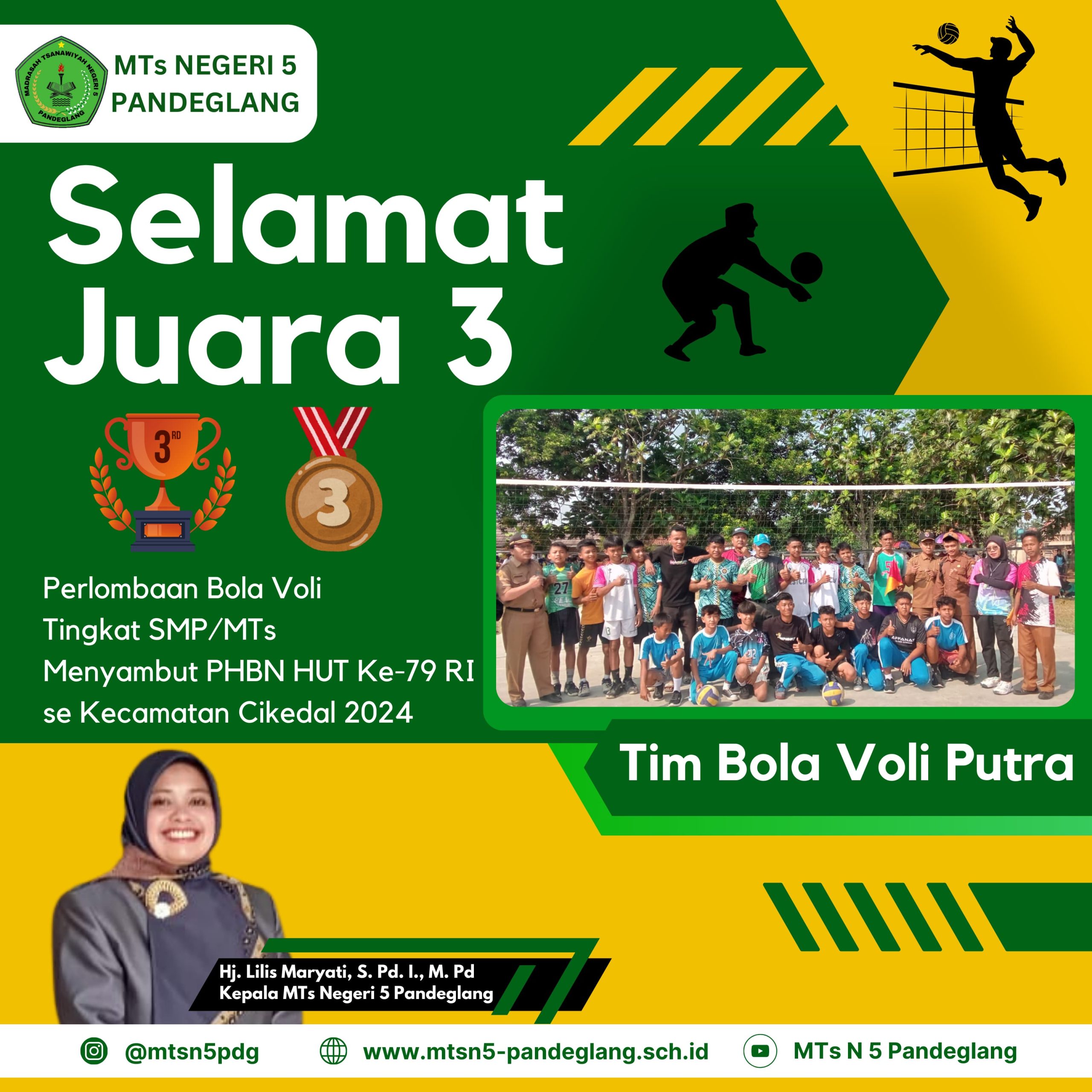 Tim Voly Putra Juara 3